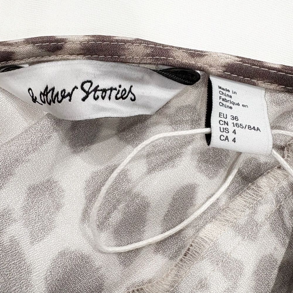 NWOT & Other Stories Leopard Slip Maxi Dress US 4 – Viscose Cowl Neck Satin Look - Picture 5 of 12